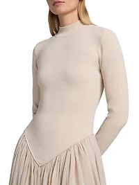 Speck Knit Long-Sleeve Maxi Dress