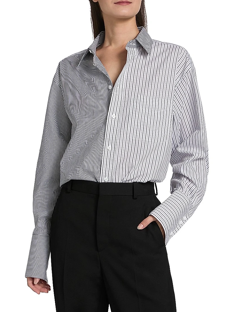 Harly Striped Cotton Button-Front Shirt