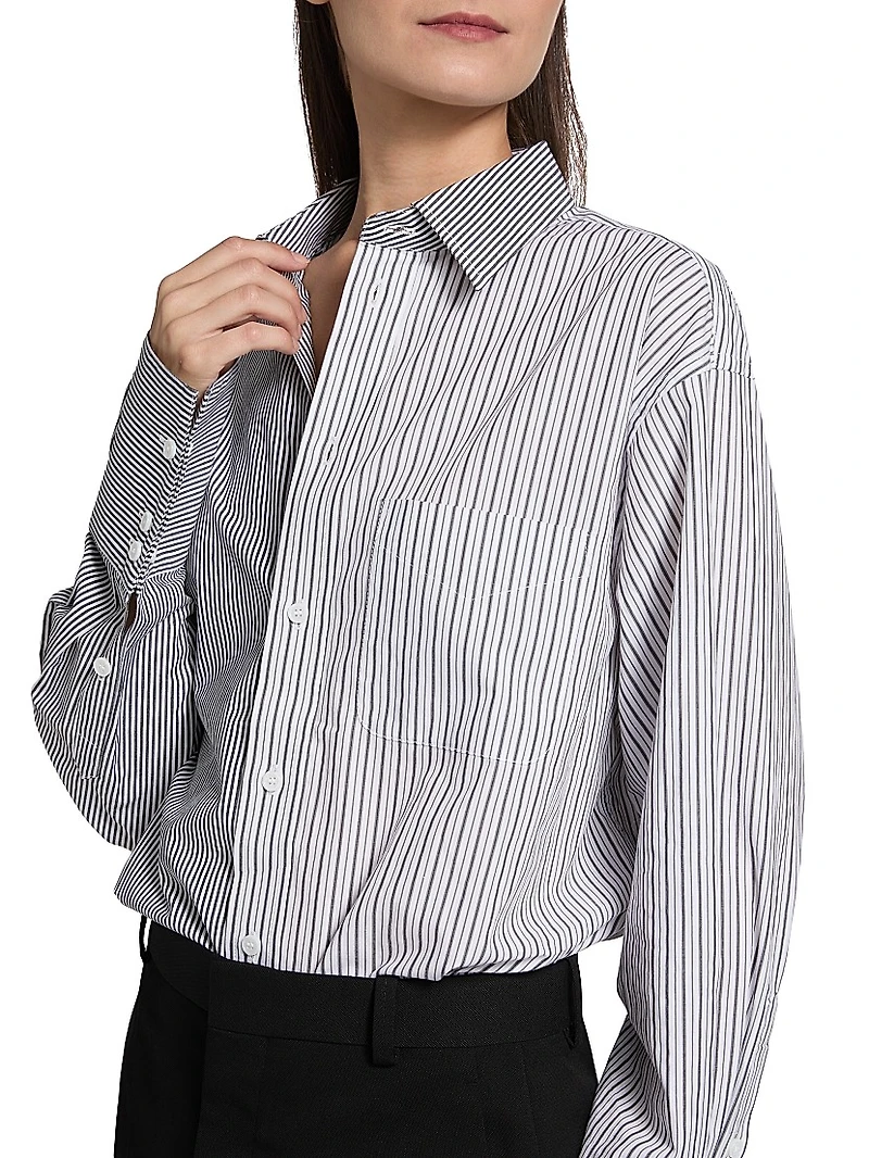 Harly Striped Cotton Button-Front Shirt