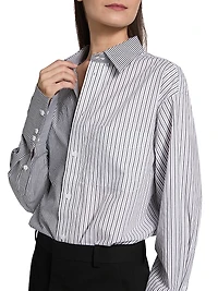Harly Striped Cotton Button-Front Shirt