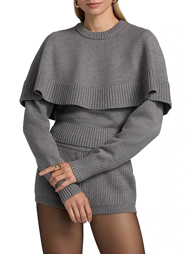 Evian Rib-Knit Overlay Top