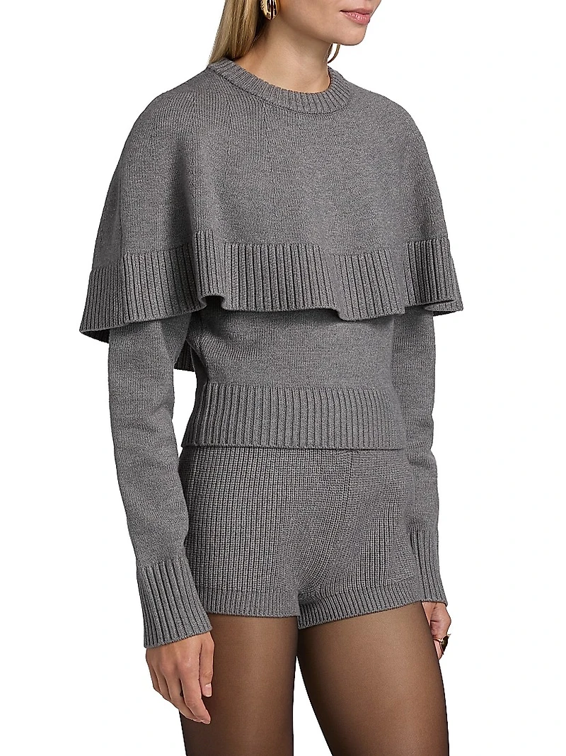 Evian Rib-Knit Overlay Top
