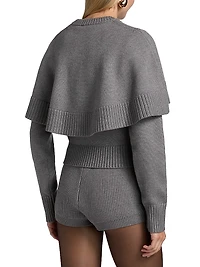 Evian Rib-Knit Overlay Top