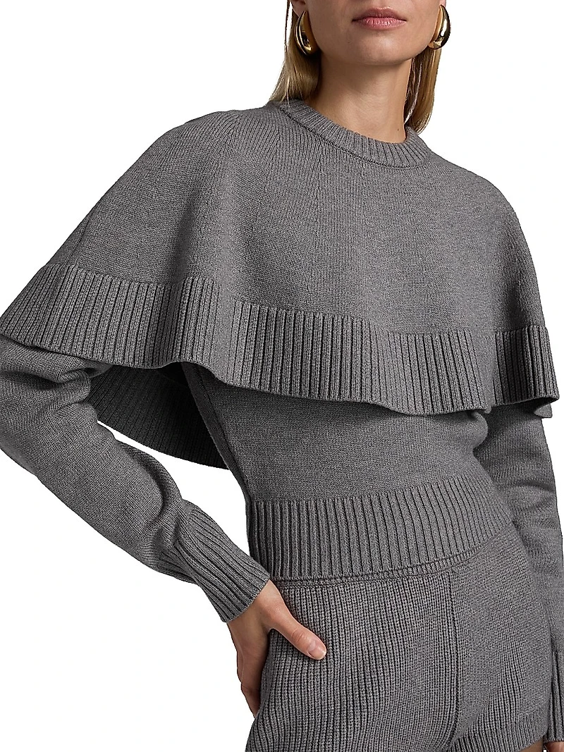 Evian Rib-Knit Overlay Top