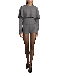 Evian Rib-Knit Overlay Top