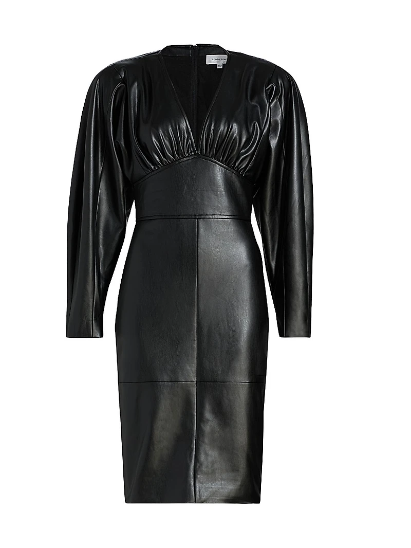 Cindie Faux-Leather Knee-Length Dress