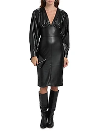 Cindie Faux-Leather Knee-Length Dress