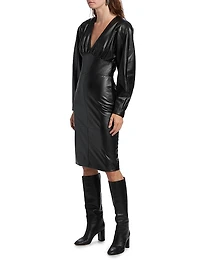 Cindie Faux-Leather Knee-Length Dress