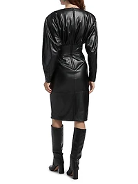 Cindie Faux-Leather Knee-Length Dress