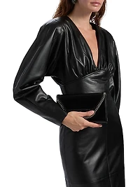 Cindie Faux-Leather Knee-Length Dress