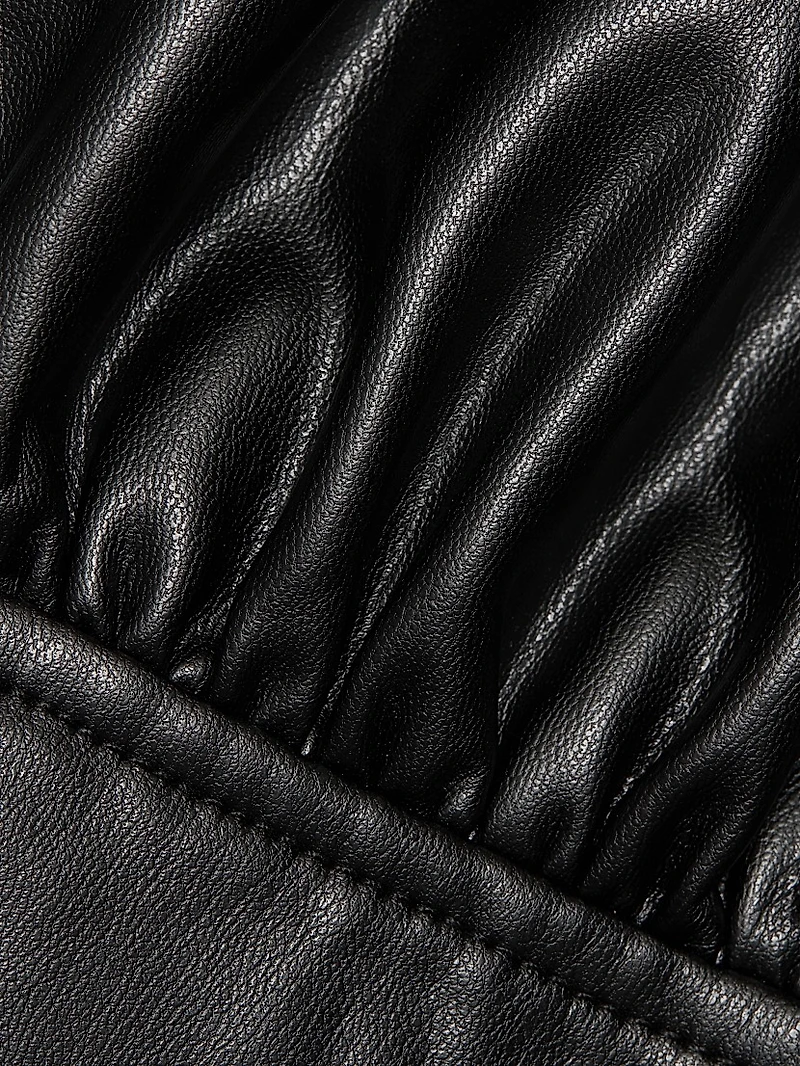 Cindie Faux-Leather Knee-Length Dress