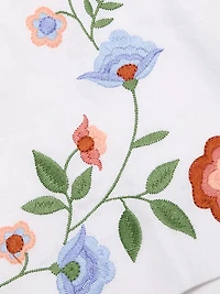 Ren Embroidered Linen A-Line Miniskirt