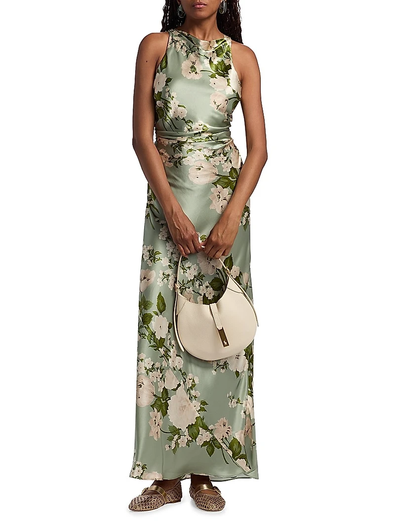 Anaiis Silk Floral Column Gown