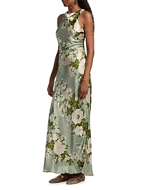 Anaiis Silk Floral Column Gown