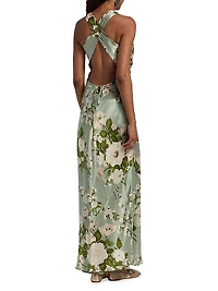 Anaiis Silk Floral Column Gown