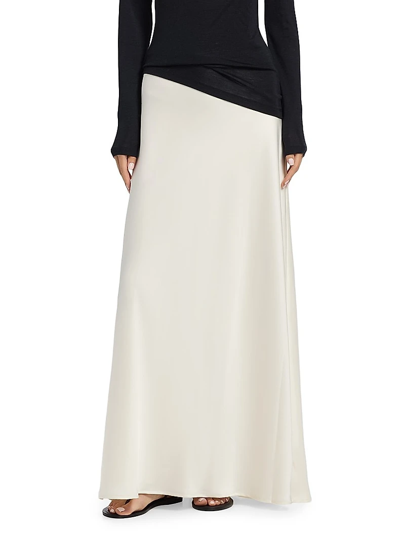 Bella Satin A-Line Maxi Skirt