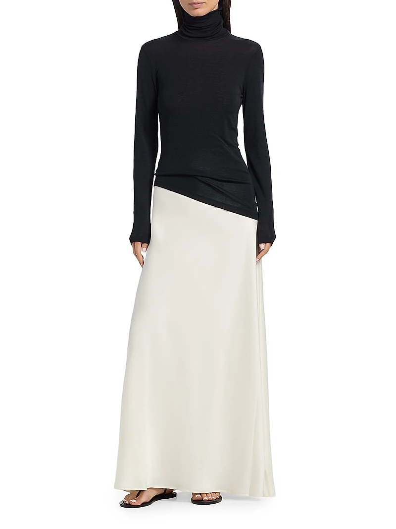 Bella Satin A-Line Maxi Skirt