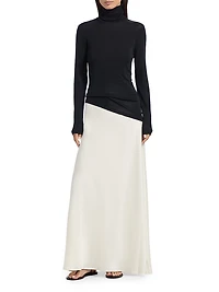 Bella Satin A-Line Maxi Skirt