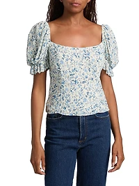 Marin Floral Puff-Sleeve Top