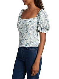 Marin Floral Puff-Sleeve Top