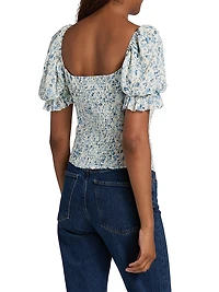 Marin Floral Puff-Sleeve Top