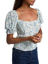 Marin Floral Puff-Sleeve Top