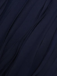 Salvia Pleated Ruffle Midi-Dress