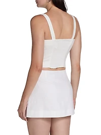 Juliet Floral Embroidered Linen Top