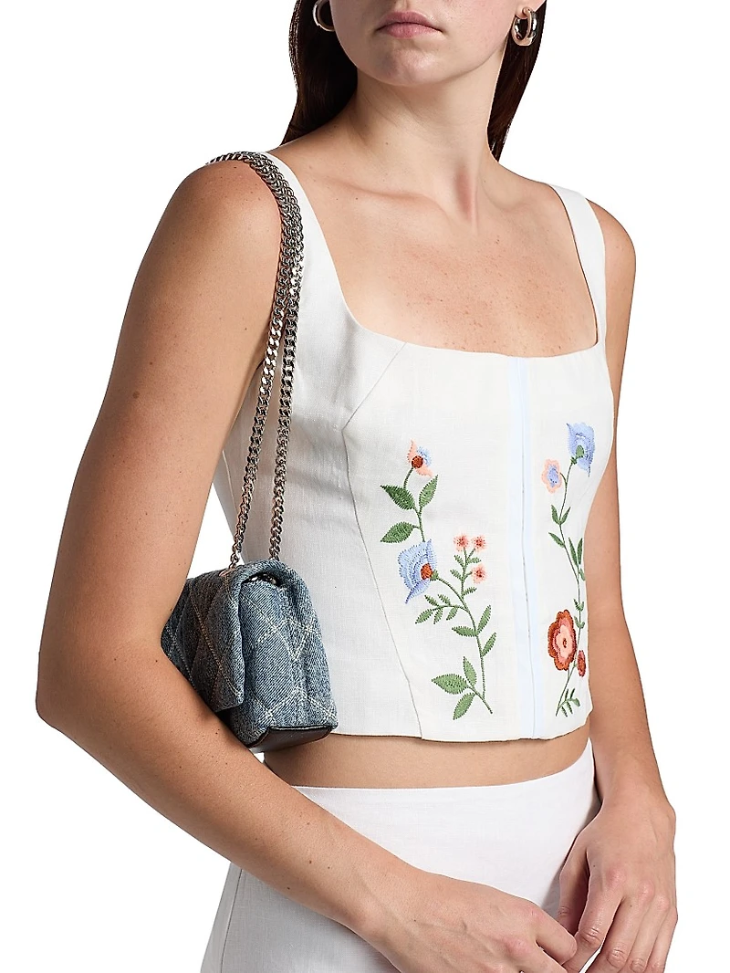 Juliet Floral Embroidered Linen Top
