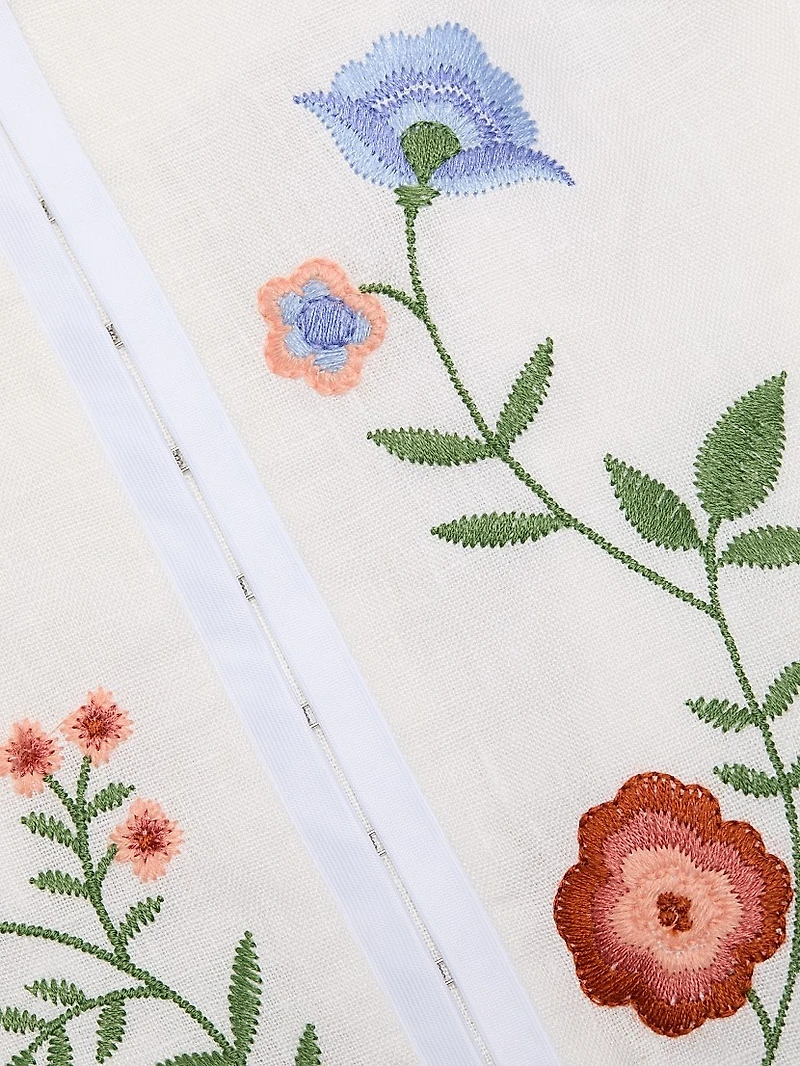 Juliet Floral Embroidered Linen Top