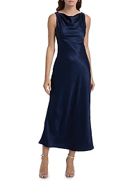 Corey Satin Midi-Dress