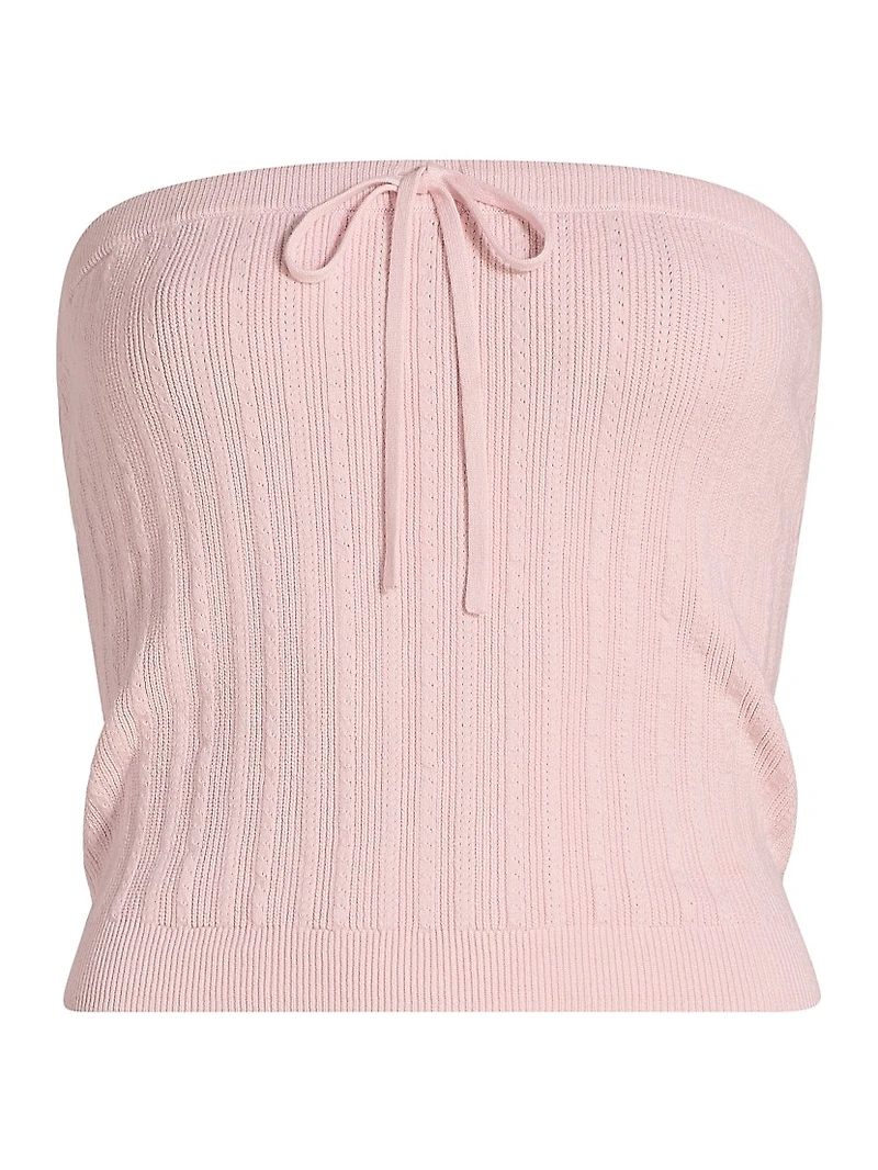 Zazie Knit Cotton-Blend Strapless Top