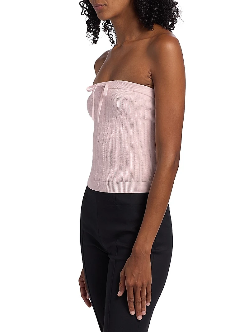 Zazie Knit Cotton-Blend Strapless Top