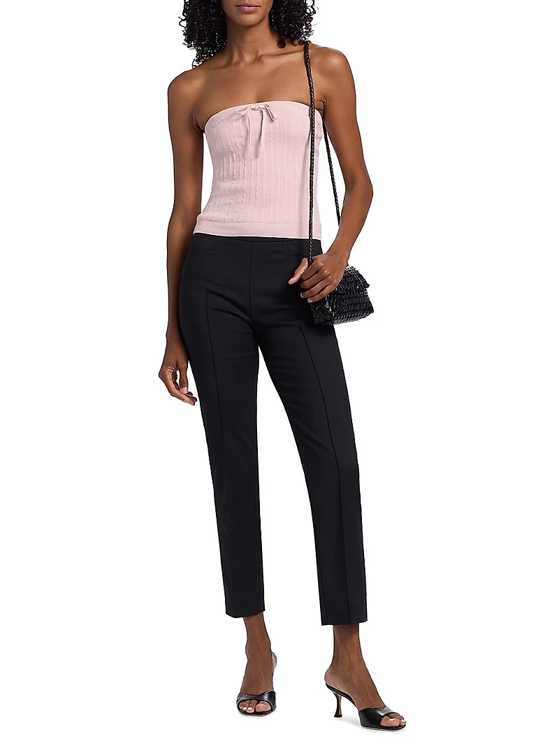 Zazie Knit Cotton-Blend Strapless Top