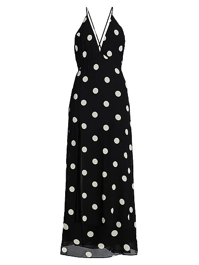 Zani Polka Dot Maxi Dress