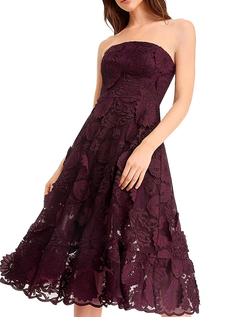 Kailyn Strapless Lace Cocktail Dress