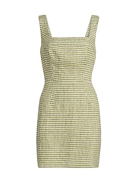 Celosia Gingham Linen Minidress