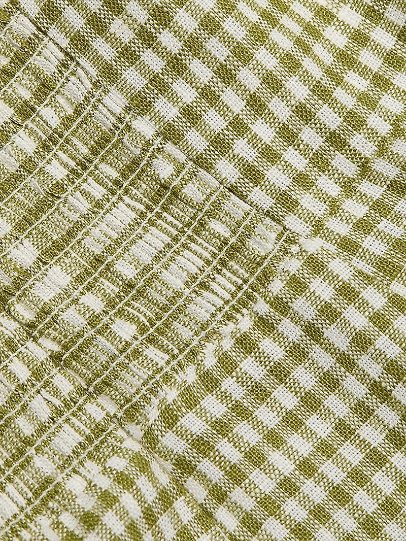 Celosia Gingham Linen Minidress