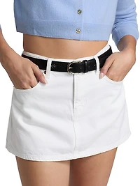 Hazel Low-Rise Denim Miniskirt