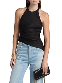 Reese Linen Asymmetric Halter Top