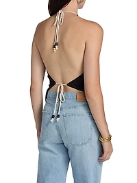 Reese Linen Asymmetric Halter Top
