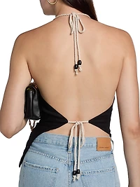 Reese Linen Asymmetric Halter Top