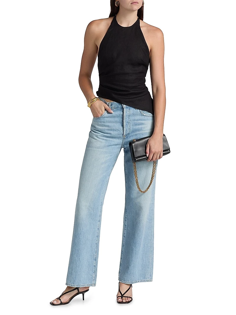 Reese Linen Asymmetric Halter Top