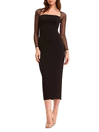 Maxine Sheer Sleeve Cocktail Dress