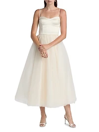 Alouette Satin Tea-Length Dress