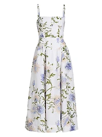 Katarin Linen A-Line Midi-Dress