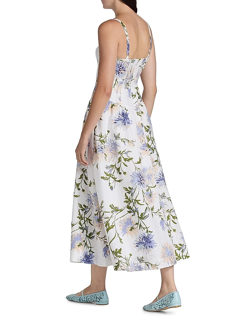 Katarin Linen A-Line Midi-Dress