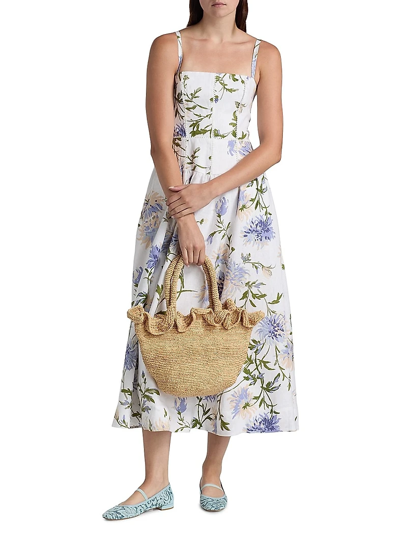 Katarin Linen A-Line Midi-Dress