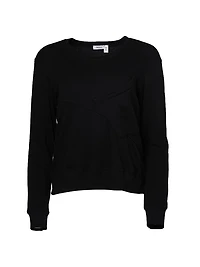 Long-Sleeve Seamed Pocket Sweatshirt
