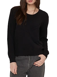 Long-Sleeve Seamed Pocket Sweatshirt